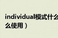 individual模式什么意思（individual模式怎么使用）