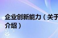 企业创新能力（关于企业创新能力的基本详情介绍）