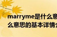 marryme是什么意思（关于marryme是什么意思的基本详情介绍）