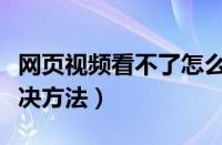 网页视频看不了怎么办（网页视频看不了的解决方法）