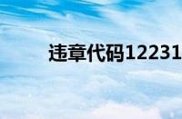 违章代码12231（1224违章代码）