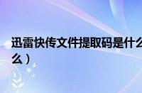 迅雷快传文件提取码是什么格式（迅雷快传文件提取码是什么）