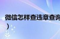 微信怎样查违章查询（微信哪个公众号查违章）