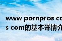 www pornpros com（关于www pornpros com的基本详情介绍）