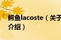 鳄鱼lacoste（关于鳄鱼lacoste的基本详情介绍）