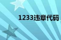 1233违章代码（1231违章代码）