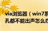 via浏览器（win7系统VIA声卡前置和后置插孔都不能出声怎么办）