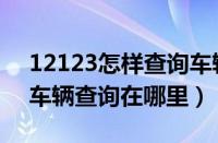 12123怎样查询车辆违章记录（12123违章车辆查询在哪里）