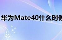 华为Mate40什么时候上市（10月22日发布）