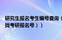 研究生报名考生编号查询（研究生考生编号怎么查（如何查找考研报名号））