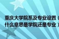 重庆大学院系及专业设置（院系是什么意思怎么填（院系是什么意思是学院还是专业））