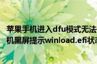 苹果手机进入dfu模式无法开机一直黑屏（Win7系统无法开机黑屏提示winload.efi状态0xc000025如何解决）