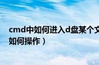 cmd中如何进入d盘某个文件夹（cmd进入d盘某个文件夹如何操作）