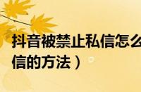 抖音被禁止私信怎么解除（抖音解除被禁止私信的方法）