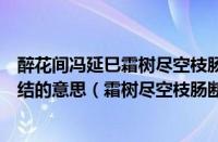 醉花间冯延巳霜树尽空枝肠断丁香结（霜树尽空枝肠断丁香结的意思（霜树尽空枝肠断丁香结的下一句））