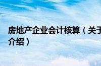 房地产企业会计核算（关于房地产企业会计核算的基本详情介绍）