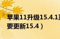 苹果11升级15.4.1系统怎么样（苹果11要不要更新15.4）