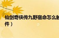 仙剑奇侠传九野宿命怎么触发（仙剑奇侠传九野宿命触发条件）