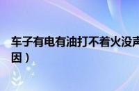 车子有电有油打不着火没声音（汽车电瓶有电打不着火的原因）