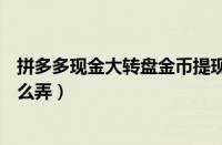 拼多多现金大转盘金币提现（现金大转盘最后0.01个金币怎么弄）