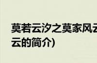 莫若云汐之莫家风云(关于莫若云汐之莫家风云的简介)