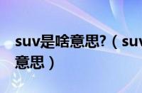 suv是啥意思?（suv是什么车汽车suv是什么意思）