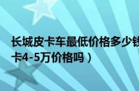 长城皮卡车最低价格多少钱（长城皮卡车多少钱一辆长城皮卡4-5万价格吗）