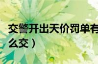 交警开出天价罚单有法律依据吗（交警罚单怎么交）