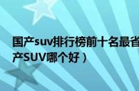 国产suv排行榜前十名最省油耗（国产SUV排行榜前十名国产SUV哪个好）