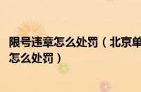 限号违章怎么处罚（北京单双号限行规定2022北京限号违章怎么处罚）