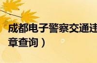 成都电子警察交通违章查询（成都电子警察违章查询）