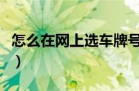 怎么在网上选车牌号码（机动车选号网上选号）