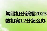 驾照扣分新规2023年新规定明细（驾驶证分数扣完12分怎么办）