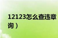 12123怎么查违章（12123交通车辆违章查询）