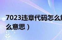 7023违章代码怎么解决（7023违章代码是什么意思）