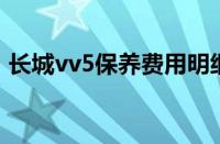 长城vv5保养费用明细（长城VV5保养费用）