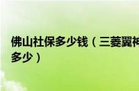 佛山社保多少钱（三菱翼神首付多少钱佛山三菱翼神首付要多少）