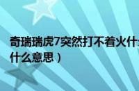 奇瑞瑞虎7突然打不着火什么原因（奇瑞瑞虎8的动力总成是什么意思）