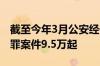 截至今年3月公安经侦部门共破获各类经济犯罪案件9.5万起