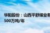 华阳股份：山西平舒煤业有限公司温家庄矿公告生产能力为500万吨/年