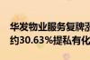 华发物业服务复牌涨近24% 获铧金投资溢价约30.63%提私有化