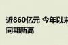 近860亿元 今年以来A股公司回购金额创历史同期新高