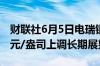 财联社6月5日电瑞银预期金价将涨至2800美元/盎司上调长期展望