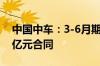 中国中车：3-6月期间签订合计金额约436.2亿元合同