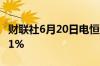 财联社6月20日电恒生科技指数跌幅扩大至超1%