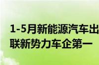 1-5月新能源汽车出口51.9万辆：哪吒汽车蝉联新势力车企第一