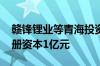 赣锋锂业等青海投资成立新能源科技公司 注册资本1亿元