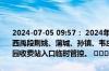 2024-07-05 09:57： 2024年7月5日09:56受下雨天气影响,京昆高速西禹段荆姚、蒲城、孙镇、韦庄、合阳、芝川、韩城、龙门、龙门工业园收费站入口临时管控。 ​​​