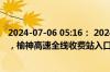 2024-07-06 05:16： 2024年7月6日05:15受大雾天气影响，榆神高速全线收费站入口临时管控。 ​​​