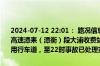 2024-07-12 22:01： 路况信息：2024年7月12日21时25分，京港澳高速潭耒（潭衡）段大浦收费站附近以南K1640处北往南因两车追尾占用行车道，至22时事故已处理完毕。Sa85Za ​​​